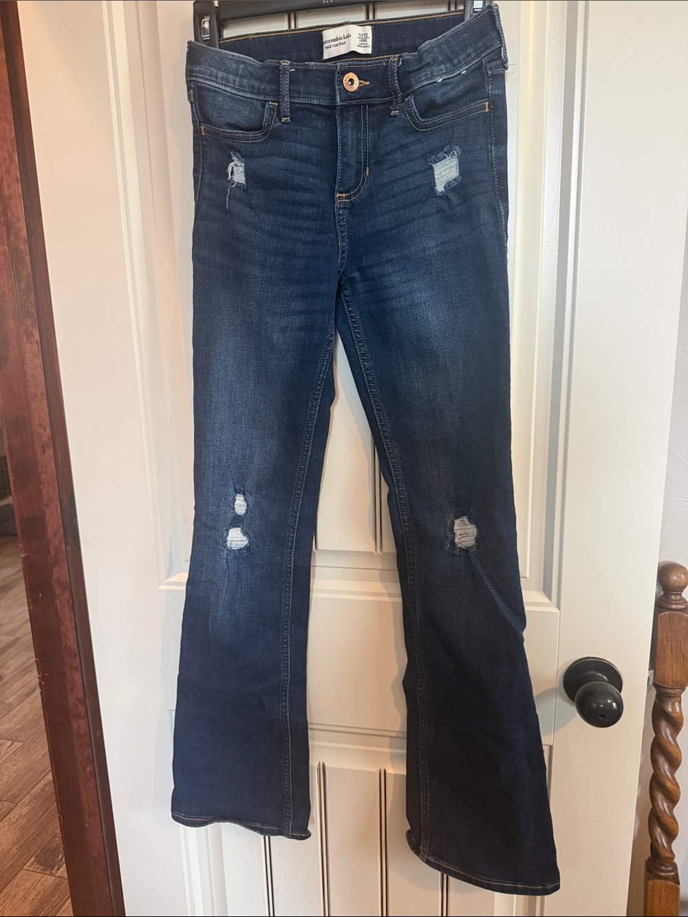 Abercrombie kids Dark Blue Distressed Boot Cut Jeans